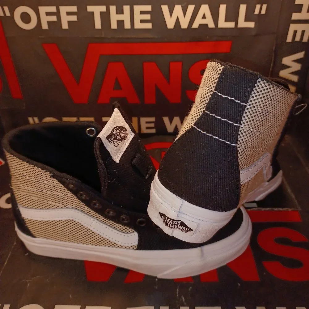 Vans Sk8 Hi Tapered 2-Toned Linen Black/True White Mens 7.5/Womens 9 VN0A4U16WRJ